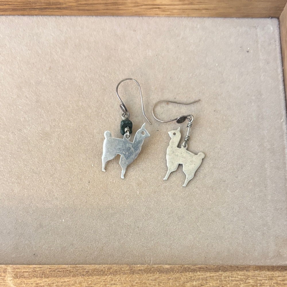 Silver Llama Earrings‎